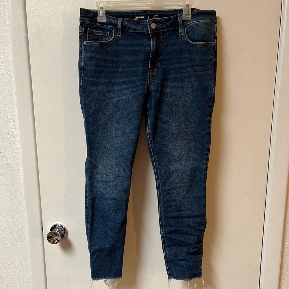 Open Navy Ankle Pants